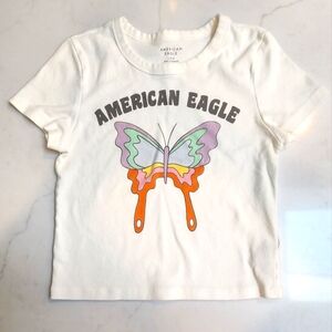 American Eagle Outfitters Cropped Butterfly T-Shirt